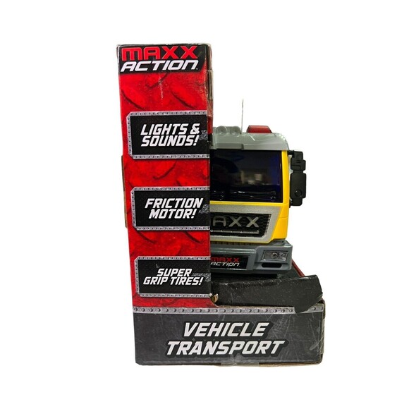 Maxx Action Truck & Trailer Vehicle Transport Hauler with Lights & Sounds NEW! - Picture 4 of 7